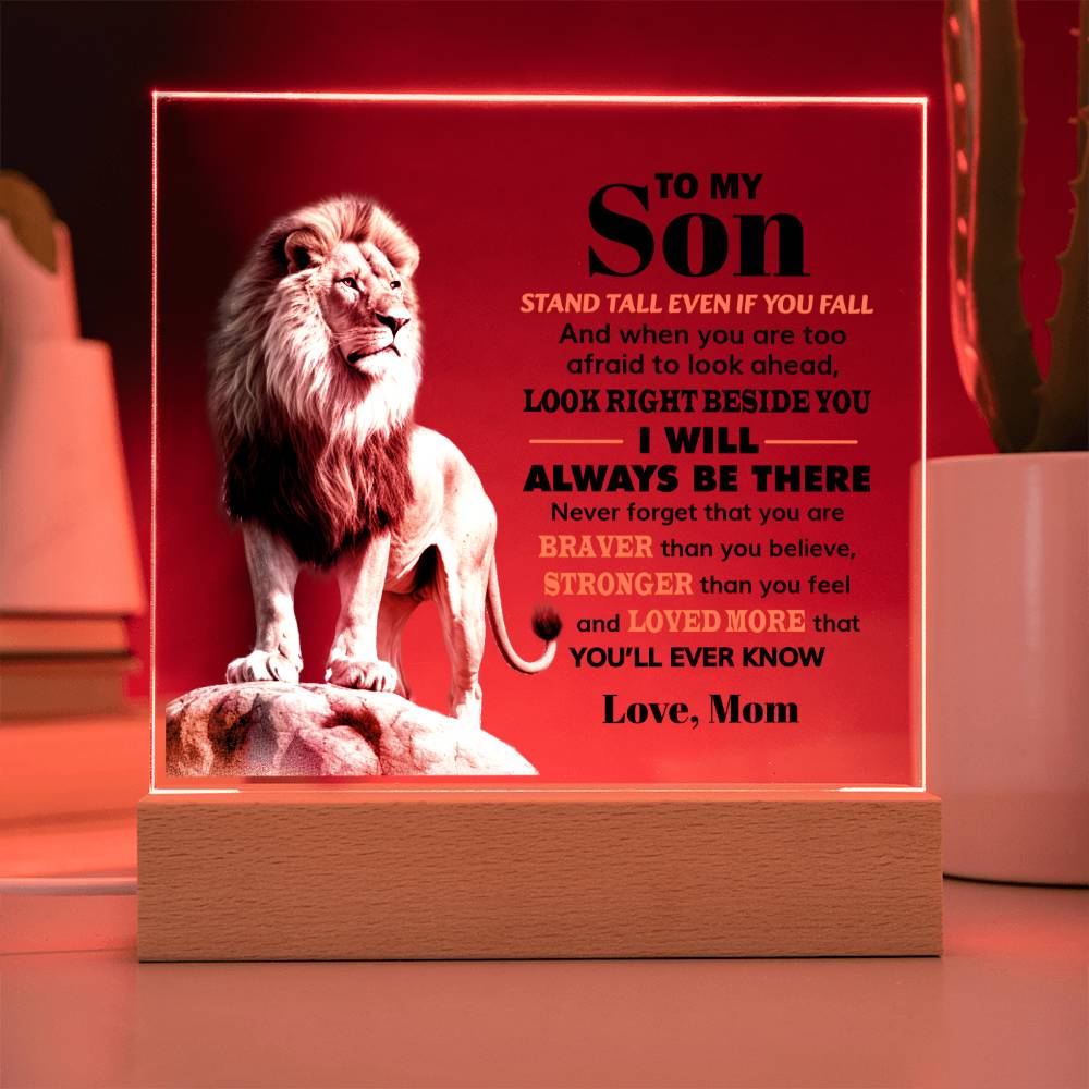 ShineOn Fulfillment Jewelry To my Son - Stand tall - Square Acrylic Plaque