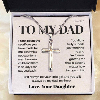 ShineOn Fulfillment Jewelry Two Toned Box To my Dad - I'm forever grateful - Cross Necklace