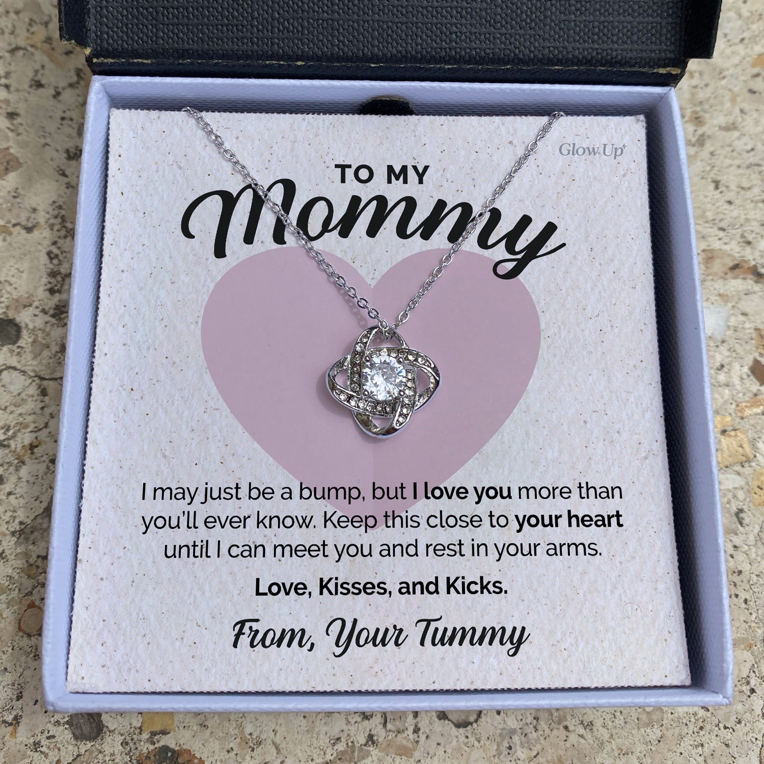 ShineOn Fulfillment Jewelry Two Toned Box To My Mommy - I Love You - Love Knot necklace