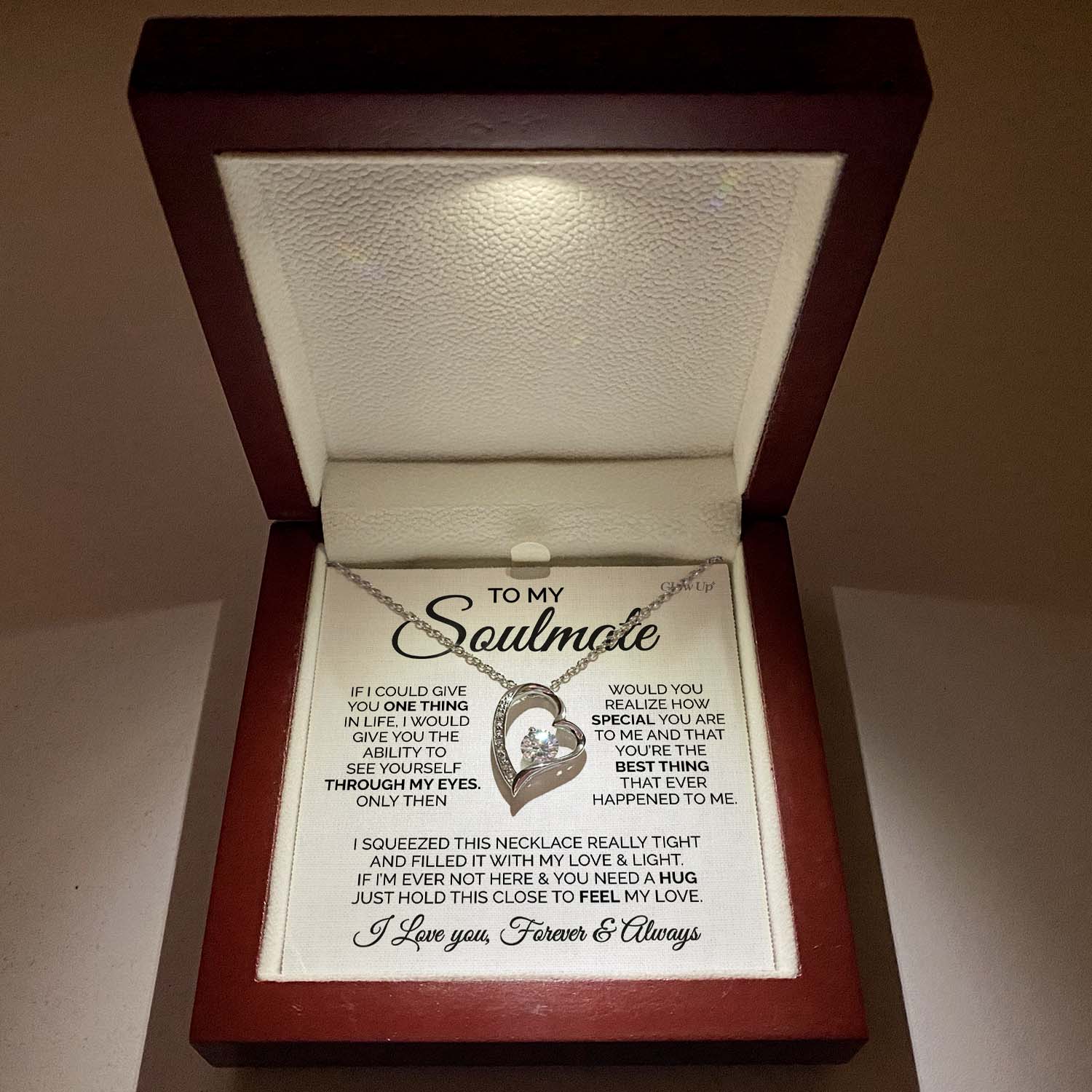 ShineOn Fulfillment Jewelry Two-Toned Box To my Soulmate- You are the best - Forever Love Necklace