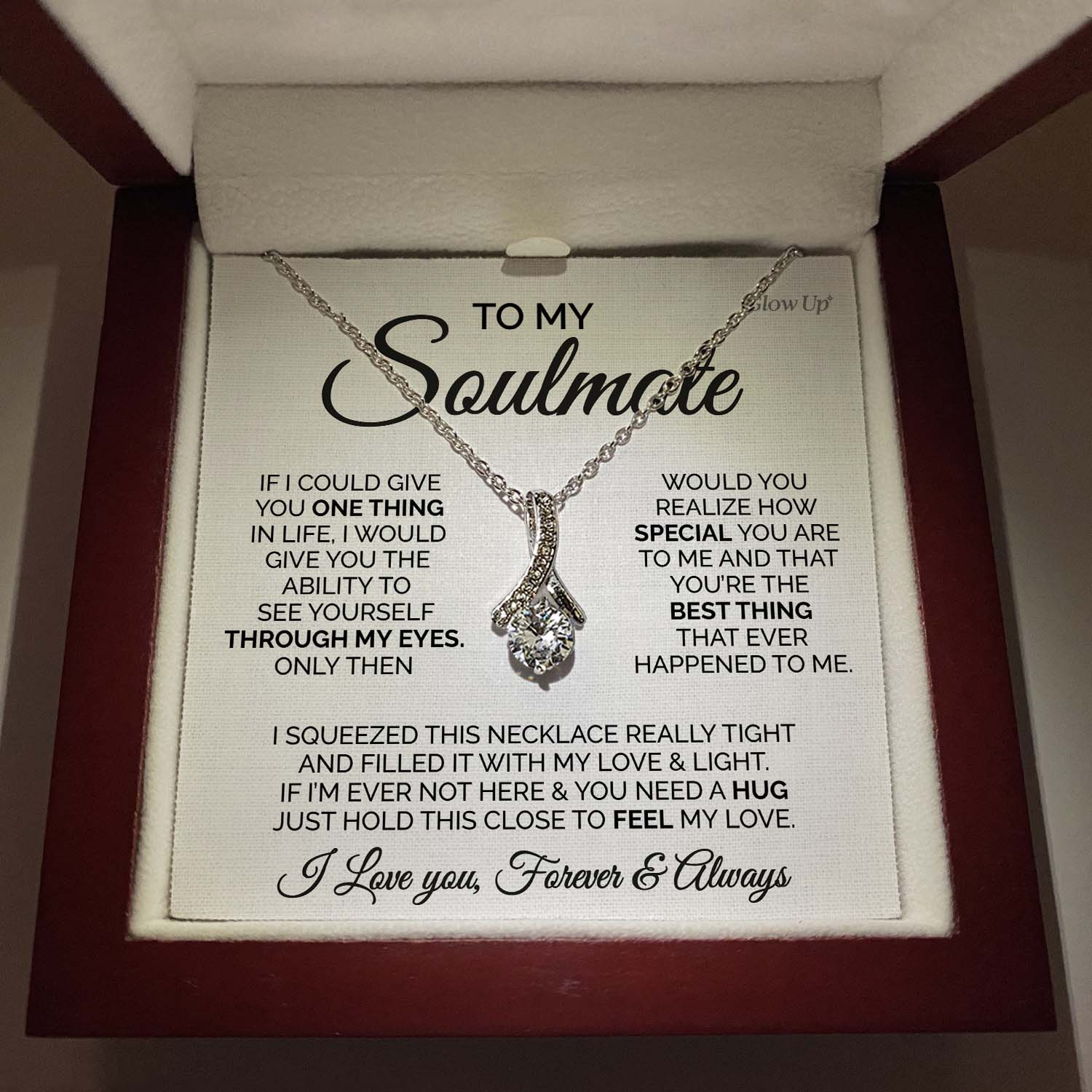 ShineOn Fulfillment Jewelry Two-Toned Box To my Soulmate - You are the best - Ribbon Necklace