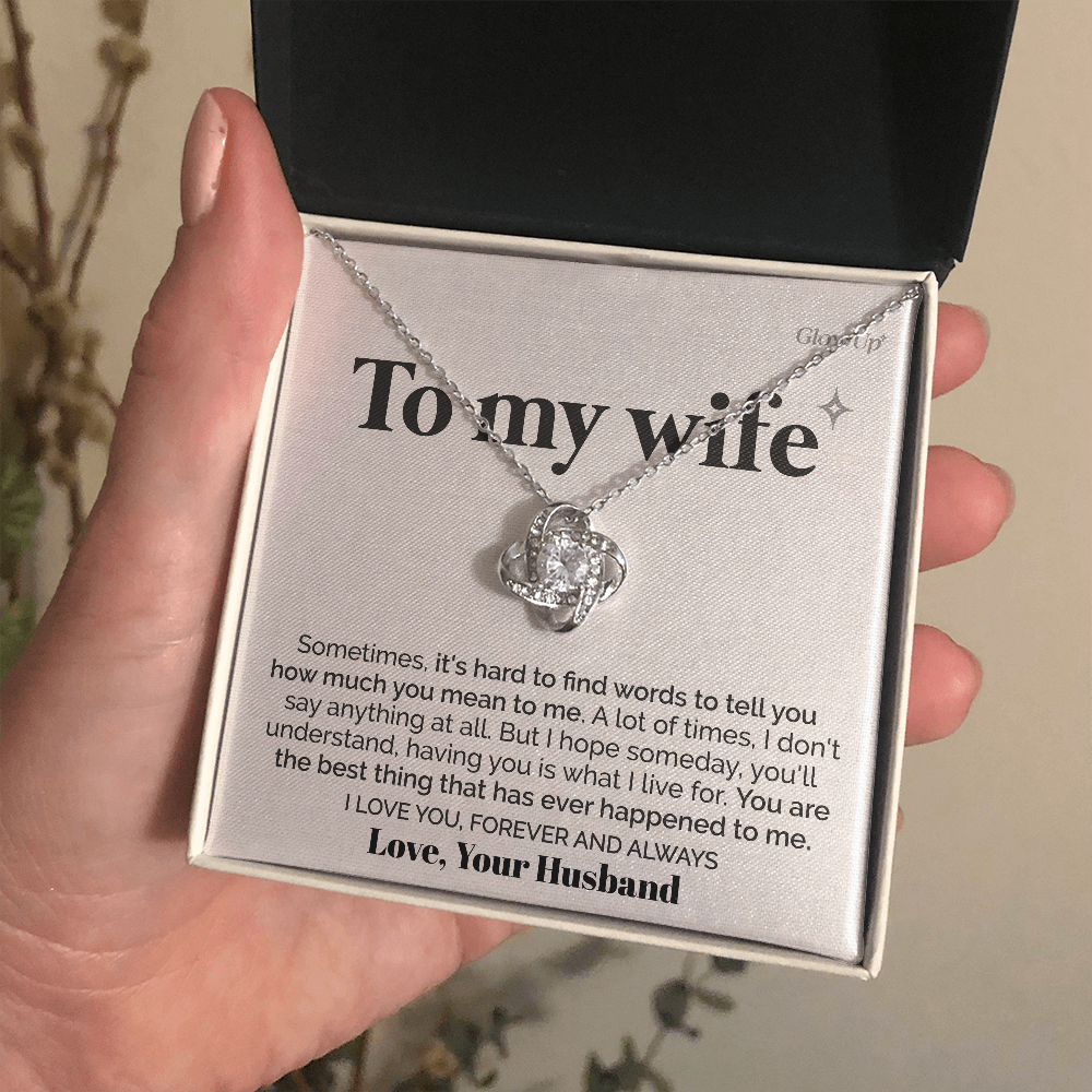 ShineOn Fulfillment Jewelry Two Toned Box To my Wife - You are the Best - Love Knot Necklace