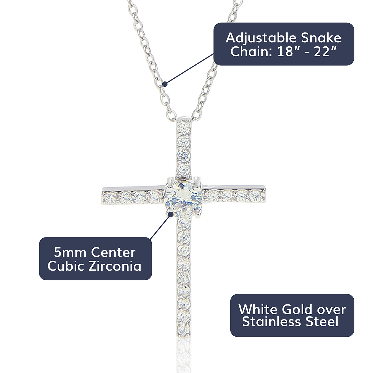 ShineOn Fulfillment Jewelry Two-Toned Box To the Best Mom - To a woman who inspires - CZ Cross Necklace