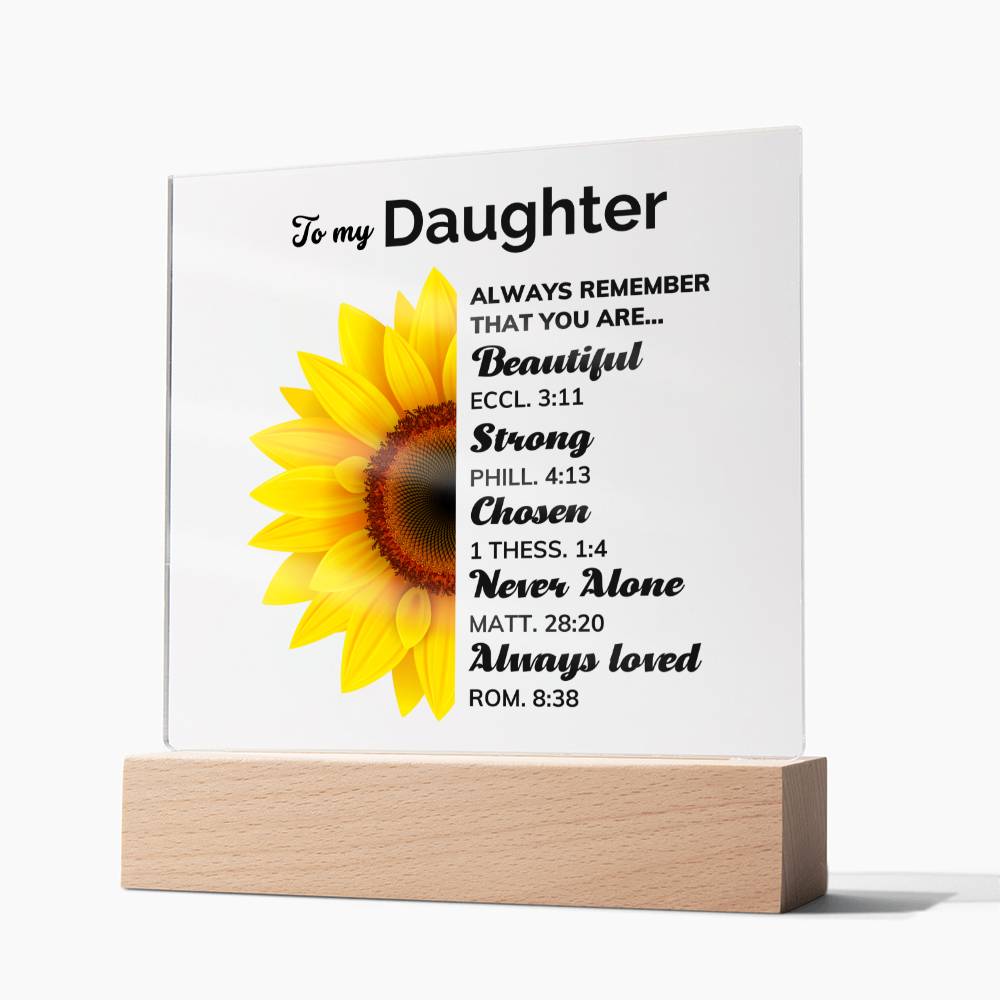 ShineOn Fulfillment Jewelry Wooden Base To My Daughter from Mom - Always Loved - Square Acrylic Plaque