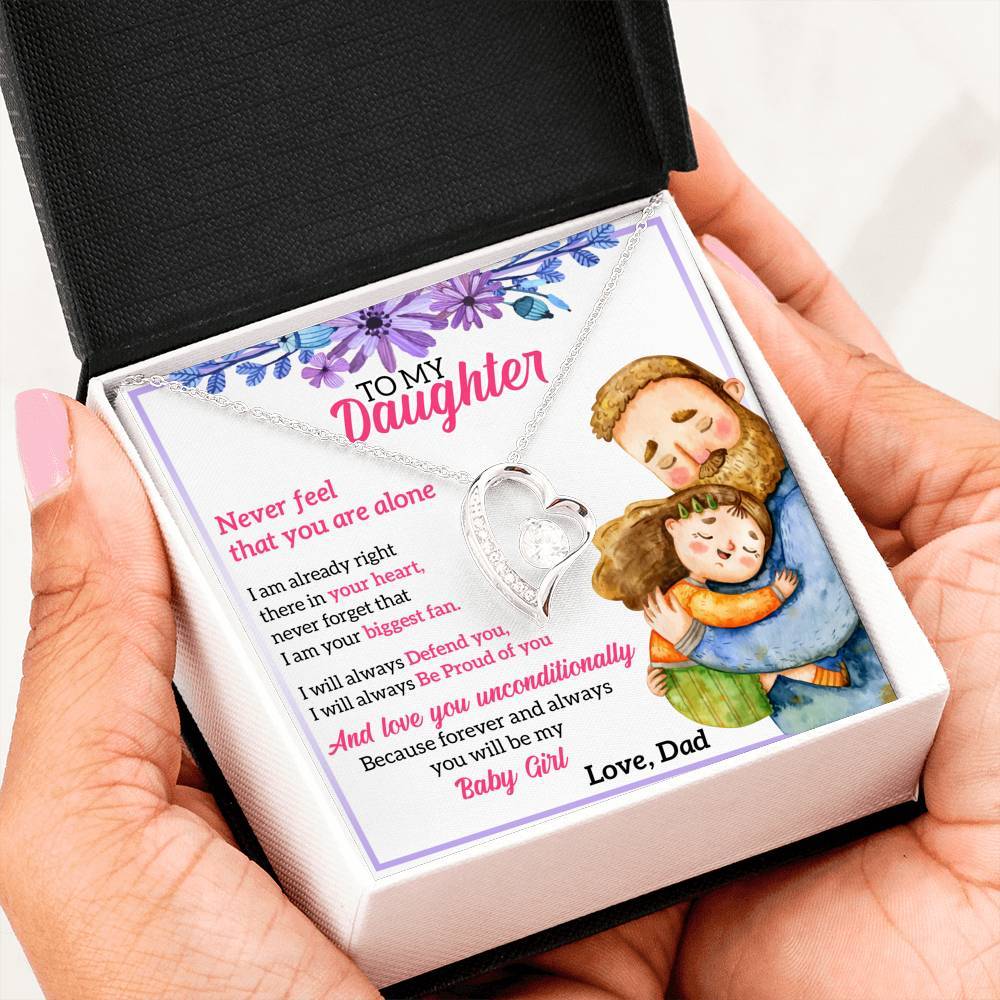 ShineOn Fulfillment Message Card 14k White Gold Finish To My Daughter - Forever Love - Love You Unconditionally