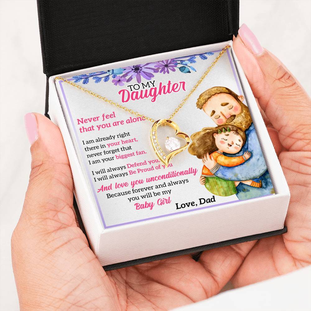 ShineOn Fulfillment Message Card 14k White Gold Finish To My Daughter - Forever Love - Love You Unconditionally