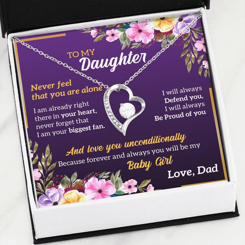 ShineOn Fulfillment Message Card 14k White Gold Finish To My Daughter - Forever Love - You are not alone