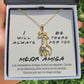ShineOn Fulfillment Message Cards 14K White Gold Finish Mejor Amiga - I Will Always Be There For You - Collar de Jirafa