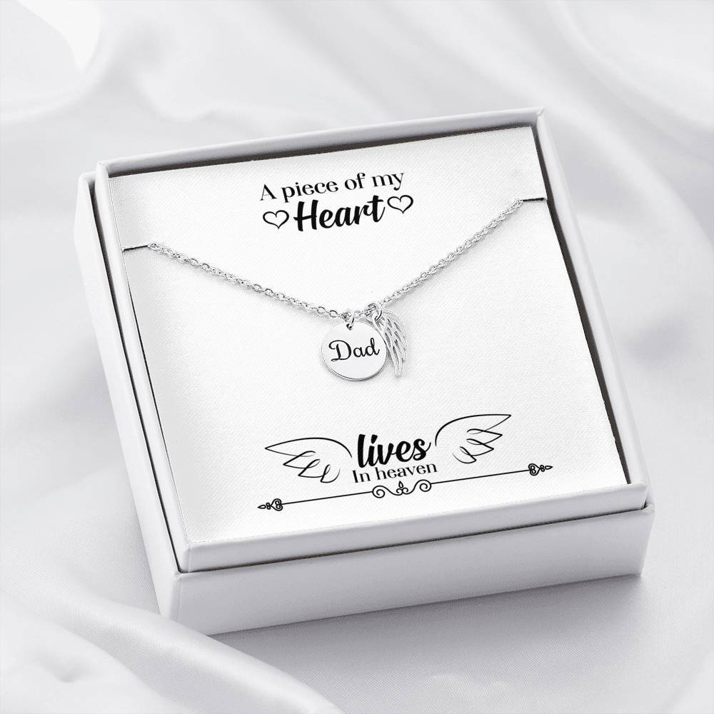 ShineOn Fulfillment Message Cards Polished Stainless Steel Dad Remembrance - Piece of My Heart Lives in Heaven