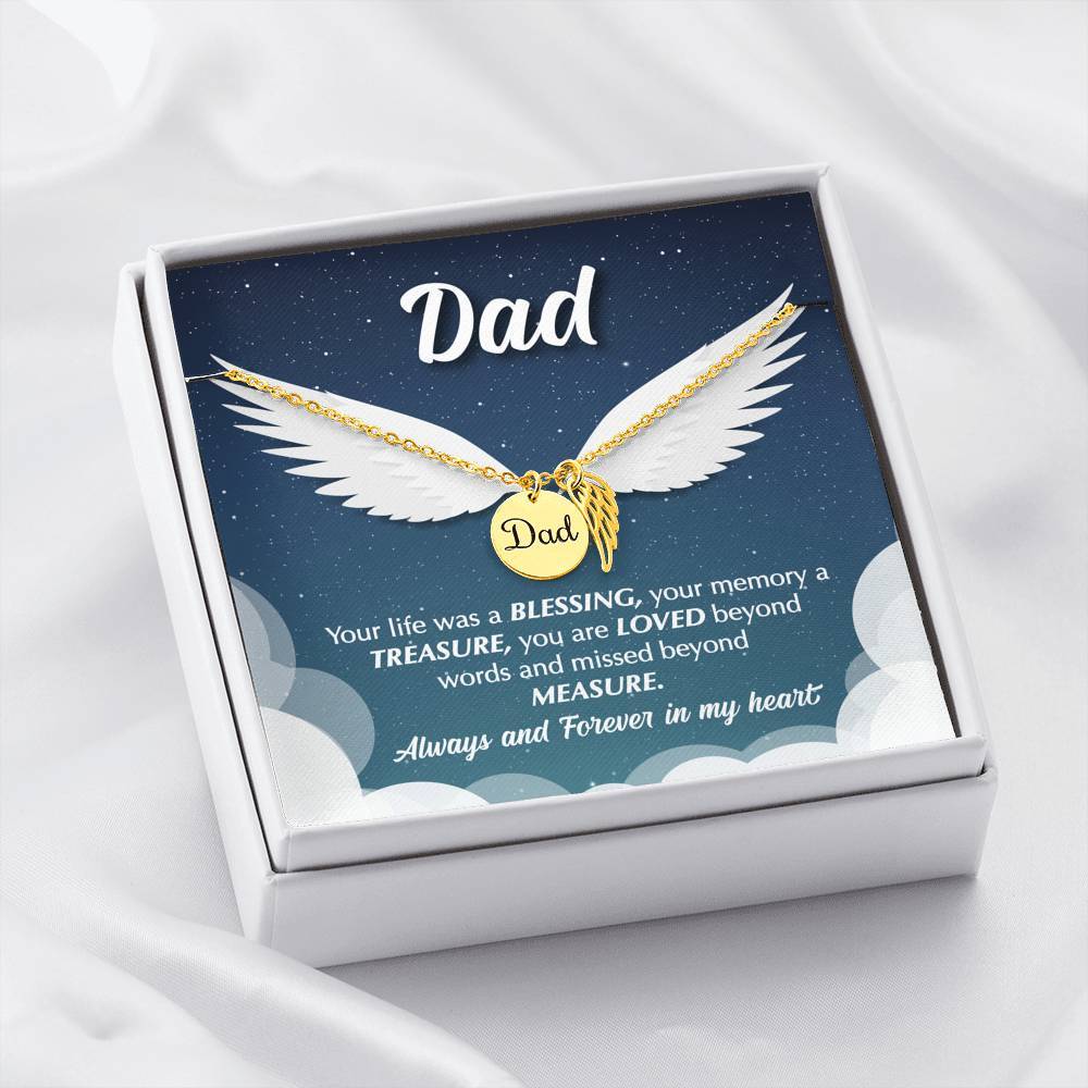 ShineOn Fulfillment Message Cards Polished Stainless Steel Dad Remembrance - Your Memory is a Treasure