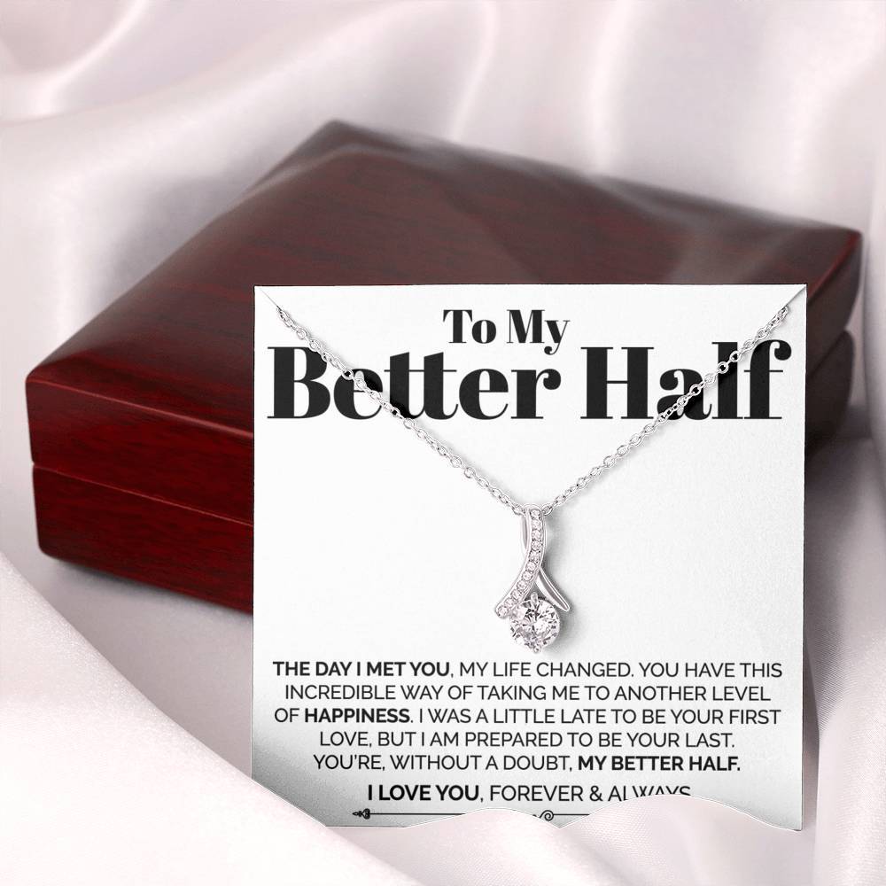 ShineOn Fulfillment Message Cards Standard Box To My Better Half - The Day I Met You - Ribbon Necklace