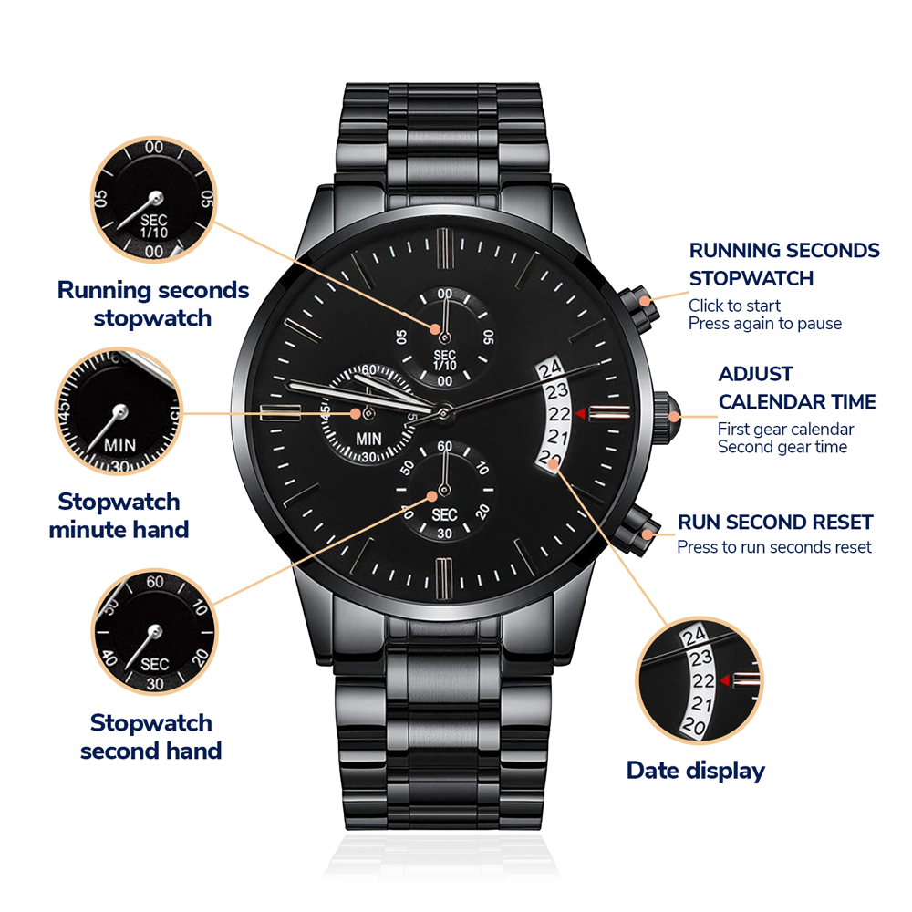 ShineOn Fulfillment Watches Standard Box To My Future Husband - My Other Half - Black Chronograph Watch