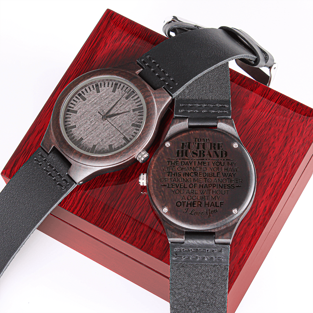 ShineOn Fulfillment Watches Standard Box To My Future Husband - My Other Half - Wooden watch