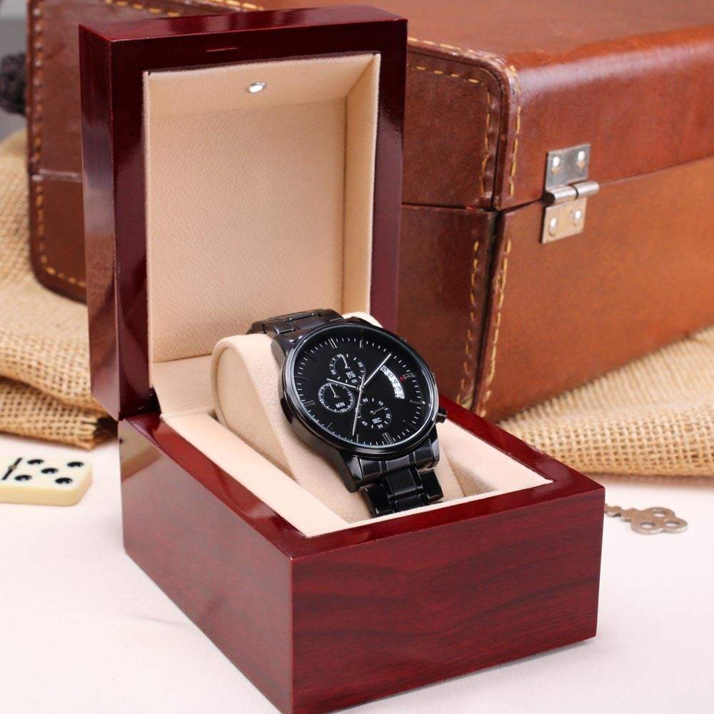 ShineOn Fulfillment Watches Standard Box To My Future Husband - The Day I Met You - Black Chronograph Watch