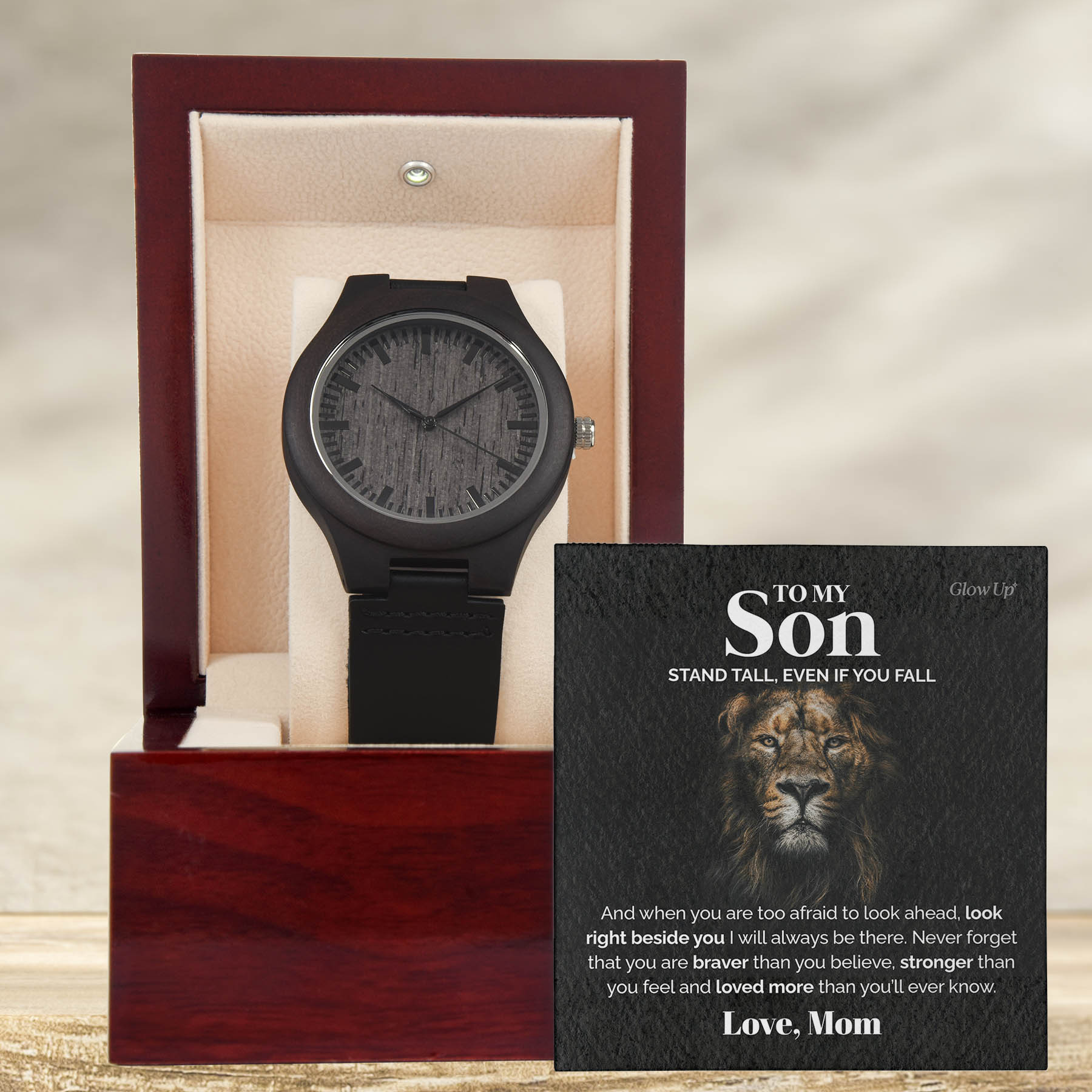 ShineOn Fulfillment Watches To My Son - Stand tall even if you fall - Wooden Watch